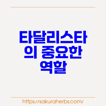 타달리스타: 첨단 치료제로서의 발견과 다양한 의안적 적용 연구 소개